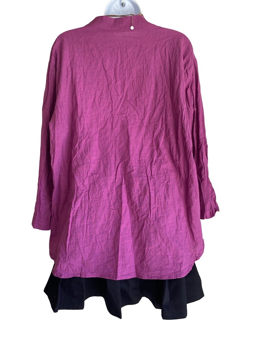 Vintage Millenium Plus 22 Cotton Purple Tunic Blouse Wood Button Boho Whimsigoth - Picture 4 of 5